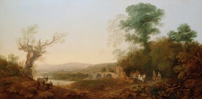 A River Landscape with Travellers Resting on the Edge of a Wood by Thomas Gainsborough